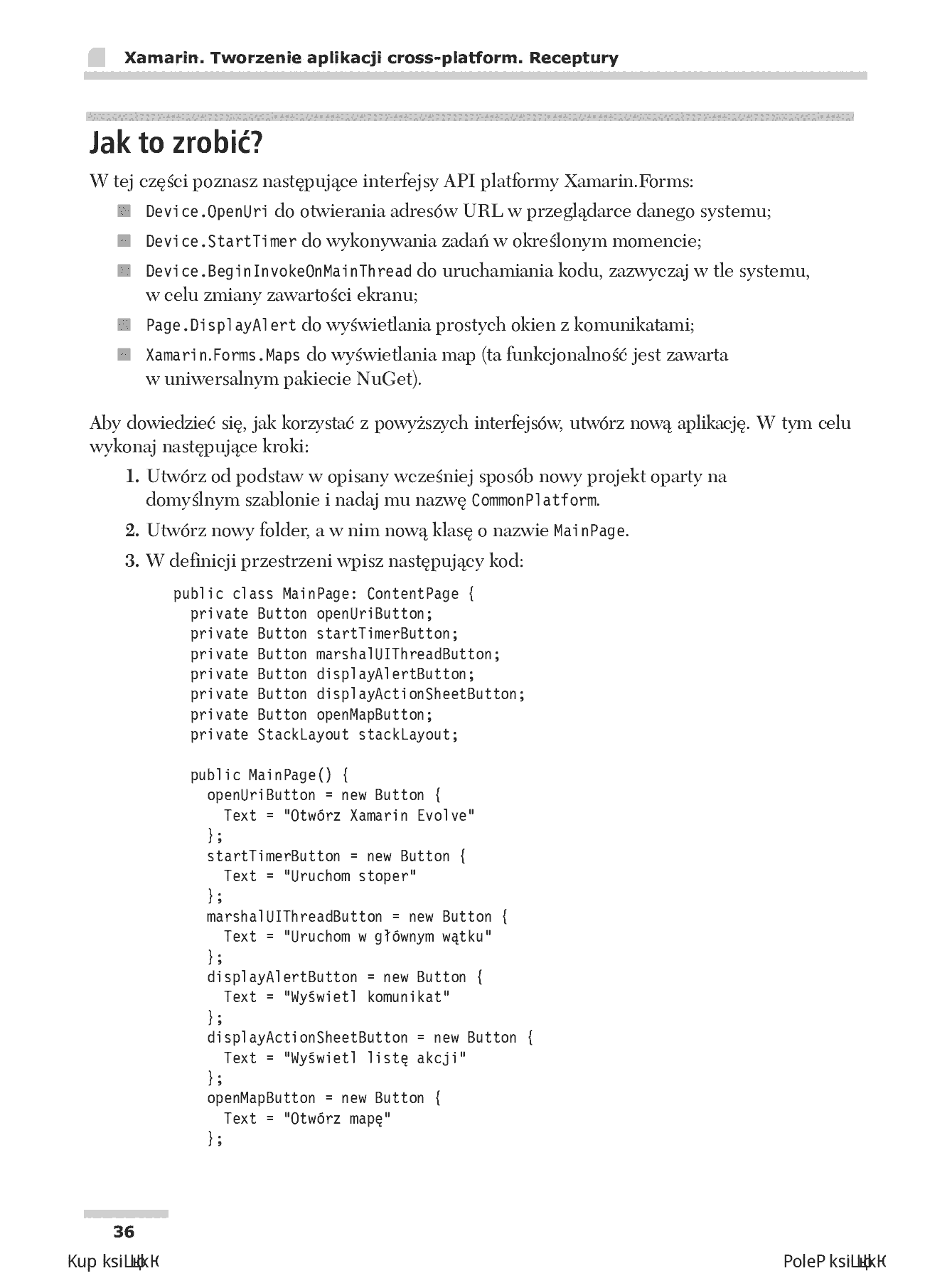 Fragment „Xamarin. Tworzenie aplikacji cross-platform. Receptury” — strona 24 z 30