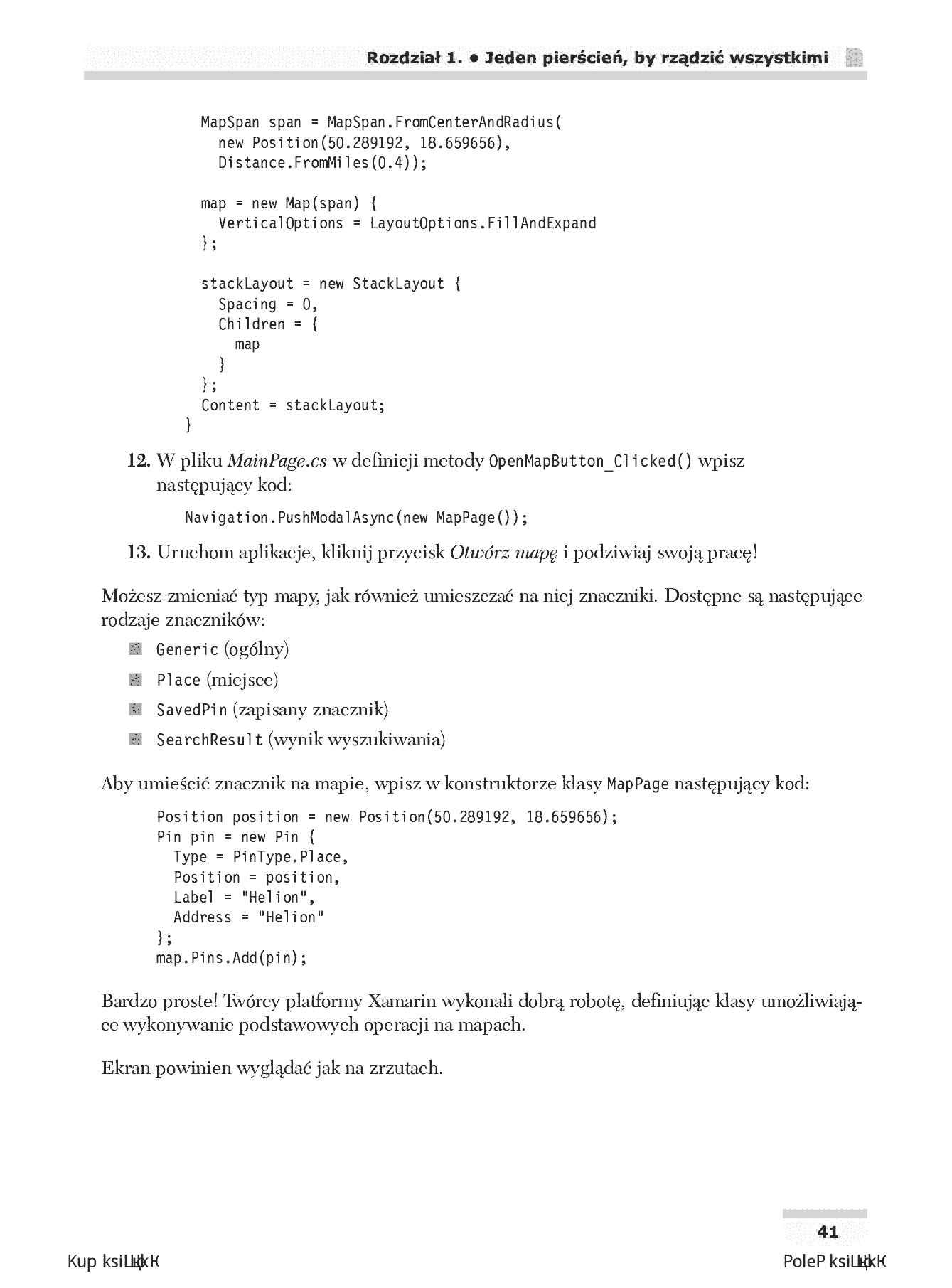 Fragment „Xamarin. Tworzenie aplikacji cross-platform. Receptury” — strona 29 z 30