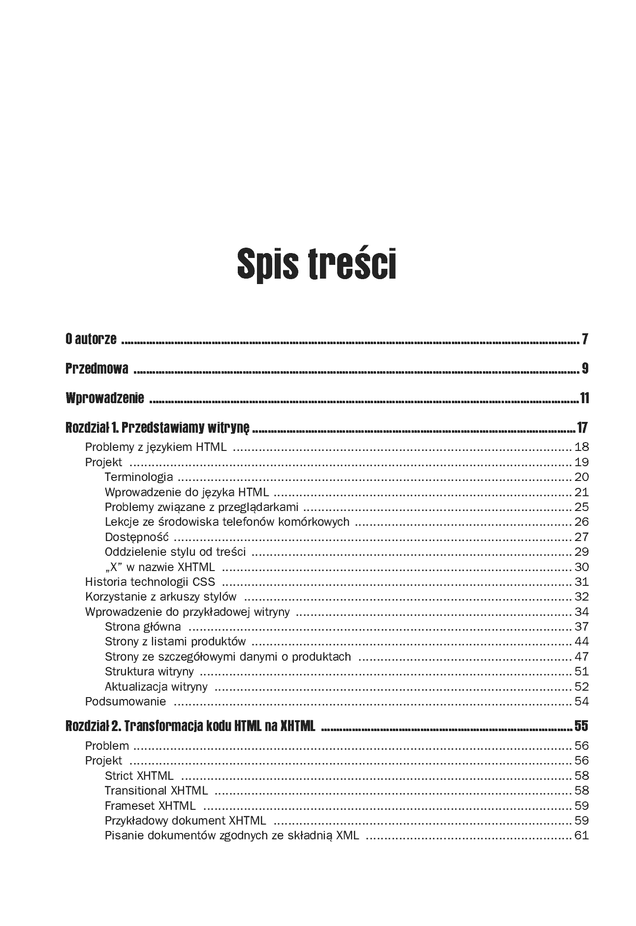 Fragment „XHTML i CSS. Dostępne witryny internetowe” — strona 2 z 30