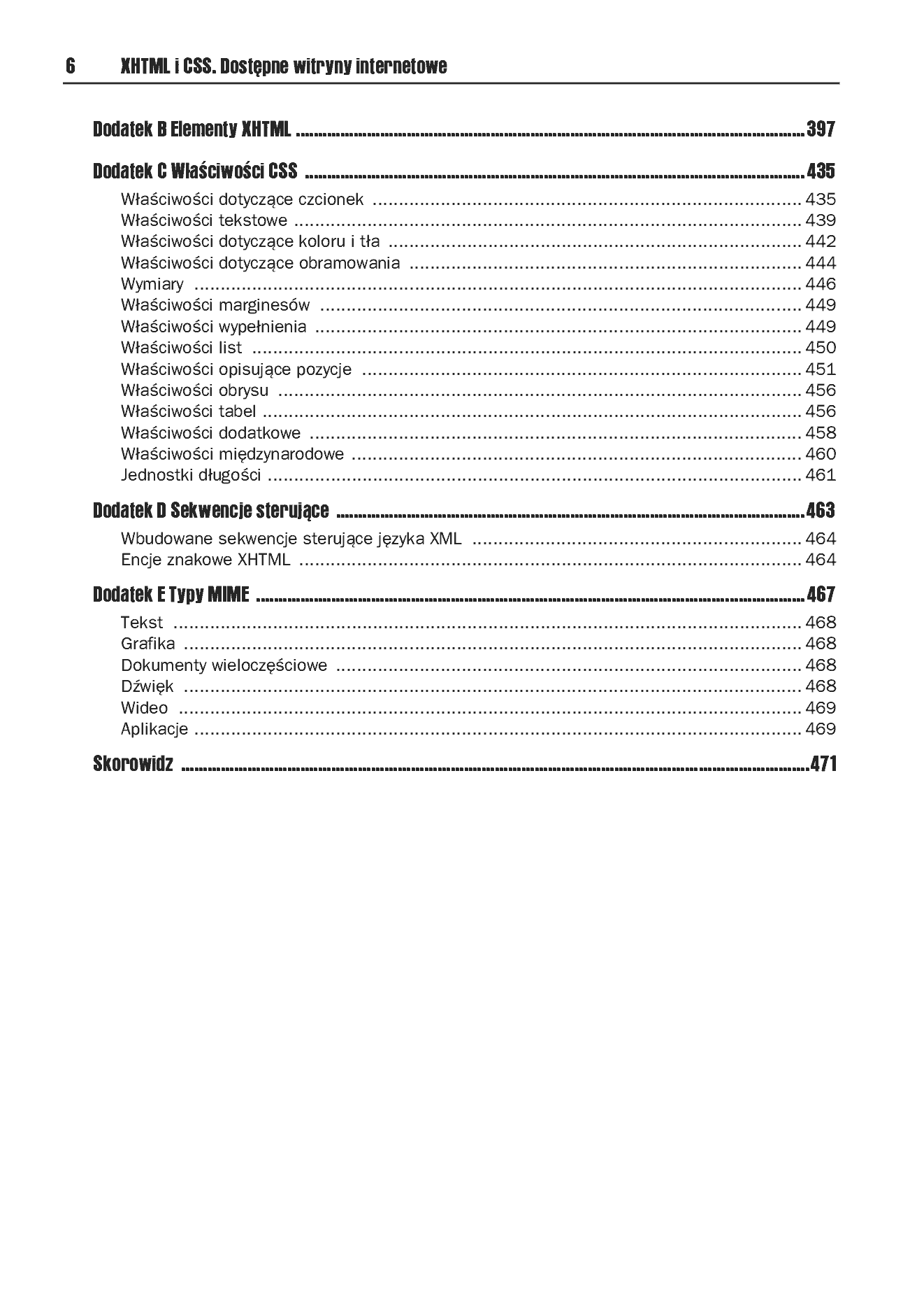 Fragment „XHTML i CSS. Dostępne witryny internetowe” — strona 5 z 30