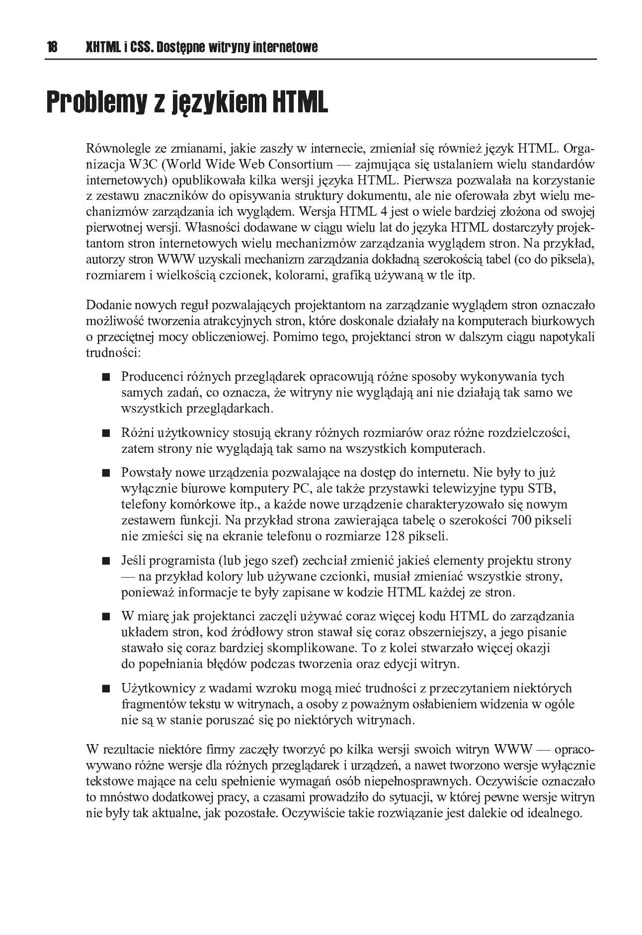 Fragment „XHTML i CSS. Dostępne witryny internetowe” — strona 7 z 30