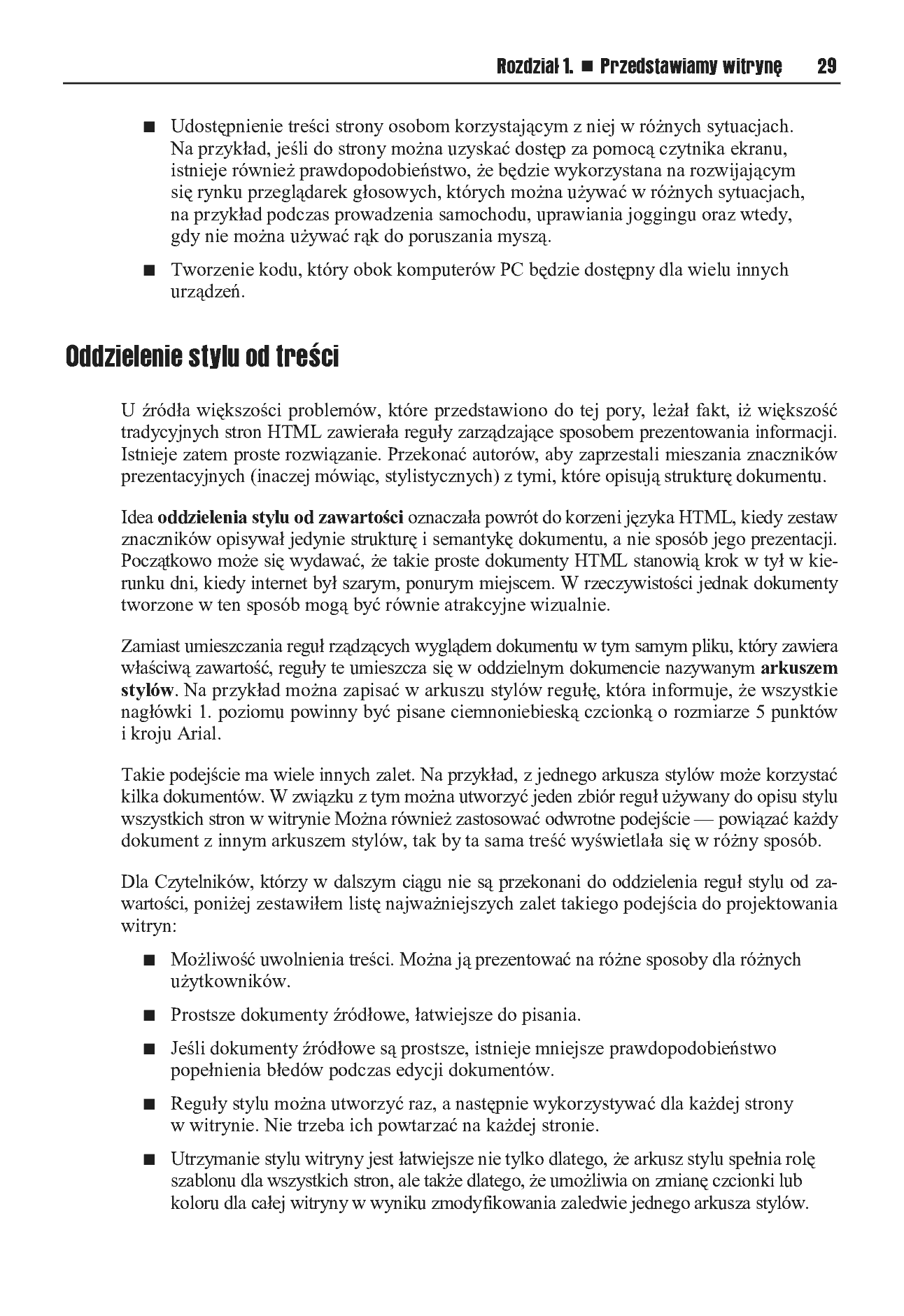 Fragment „XHTML i CSS. Dostępne witryny internetowe” — strona 18 z 30