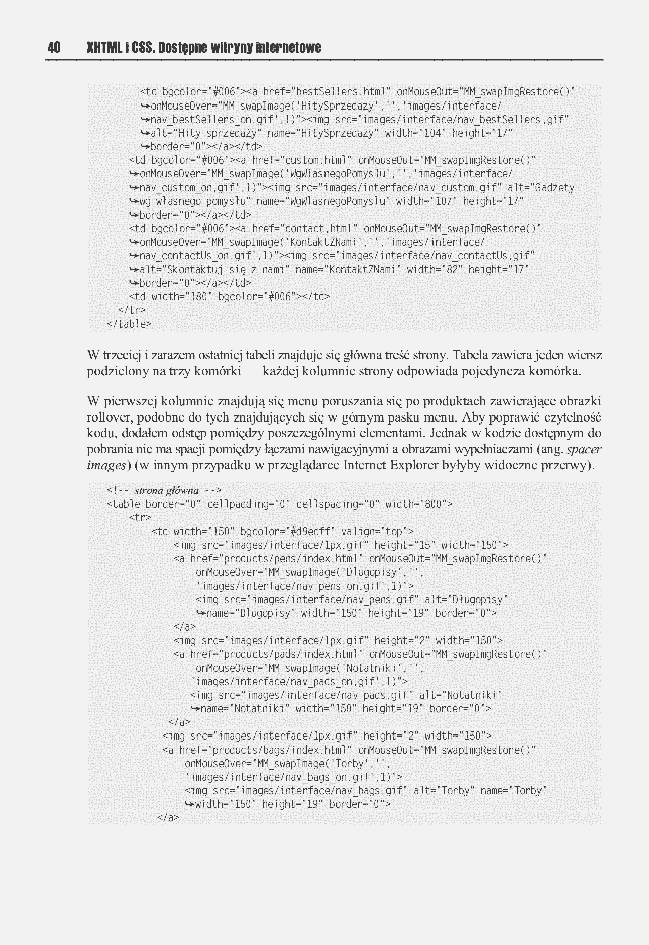 Fragment „XHTML i CSS. Dostępne witryny internetowe” — strona 29 z 30