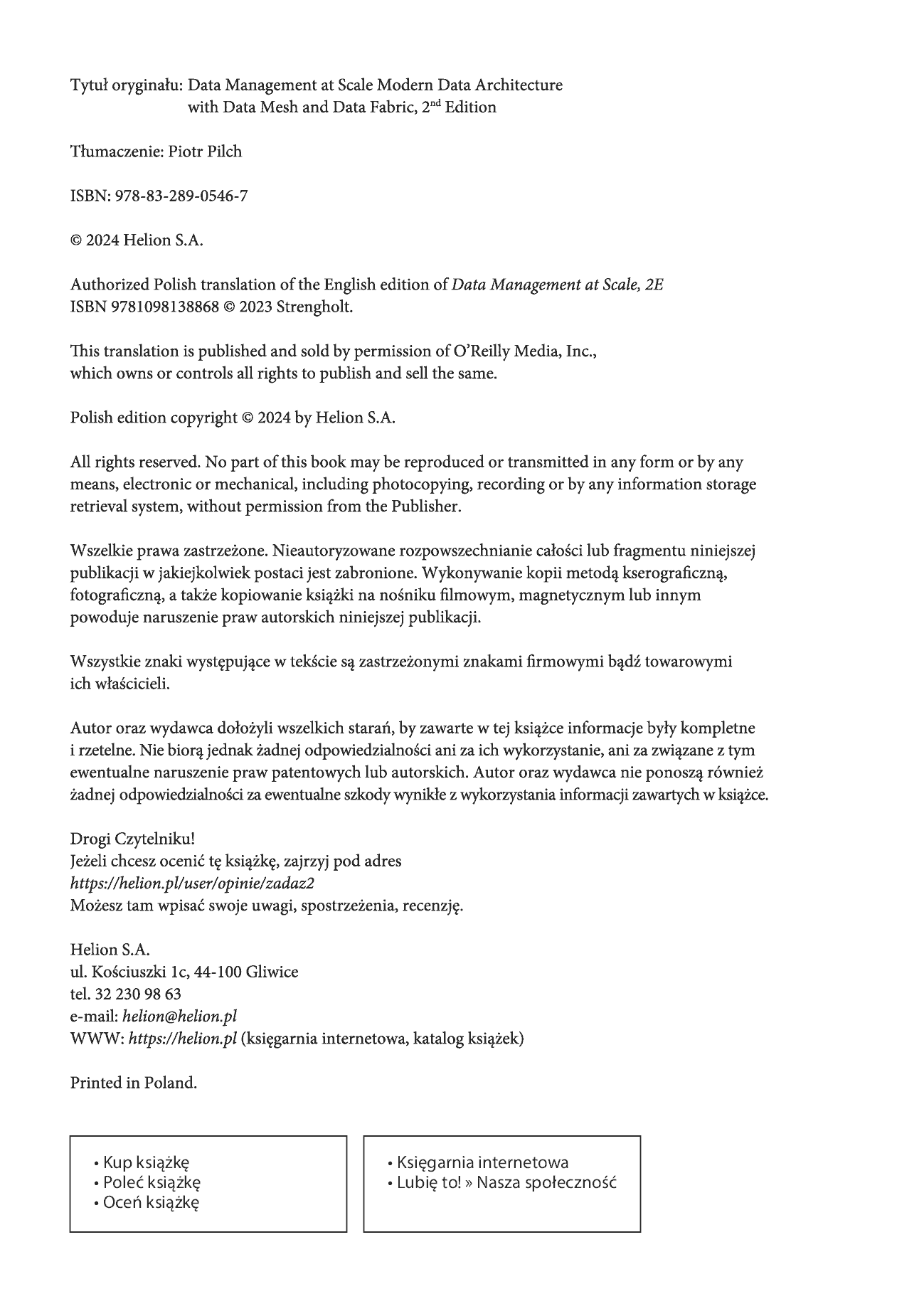 Fragment „Zarządzanie danymi w zbiorach o dużej skali. Nowoczesna architektura z siatką danych i technologią Data Fabric. Wydanie II” — strona 2 z 30