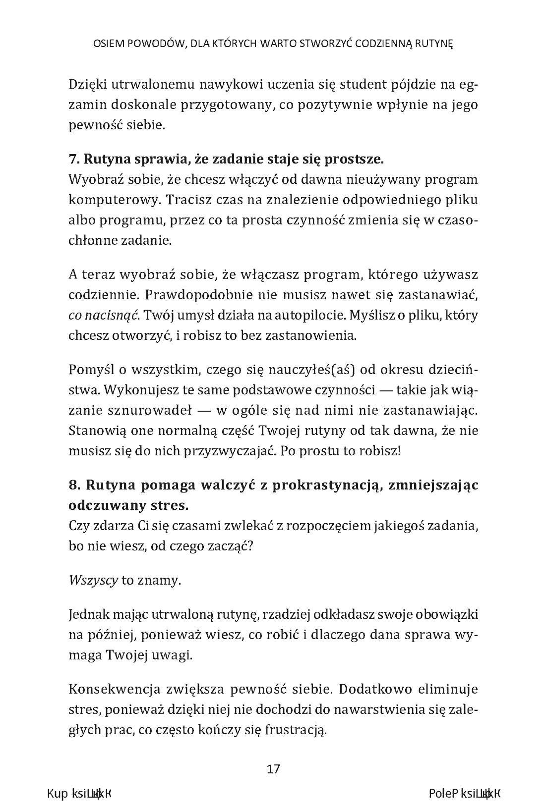 Fragment „Wykorzystaj lepiej każdy dzień. Jak zoptymalizować 6 kluczowych obszarów codziennej rutyny” — strona 15 z 30