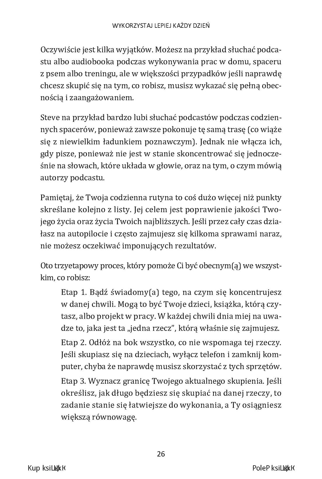 Fragment „Wykorzystaj lepiej każdy dzień. Jak zoptymalizować 6 kluczowych obszarów codziennej rutyny” — strona 24 z 30