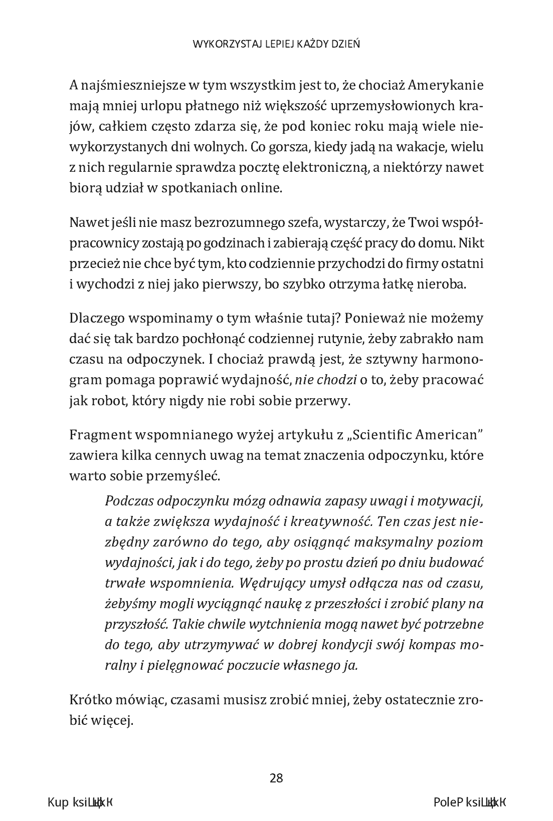 Fragment „Wykorzystaj lepiej każdy dzień. Jak zoptymalizować 6 kluczowych obszarów codziennej rutyny” — strona 26 z 30