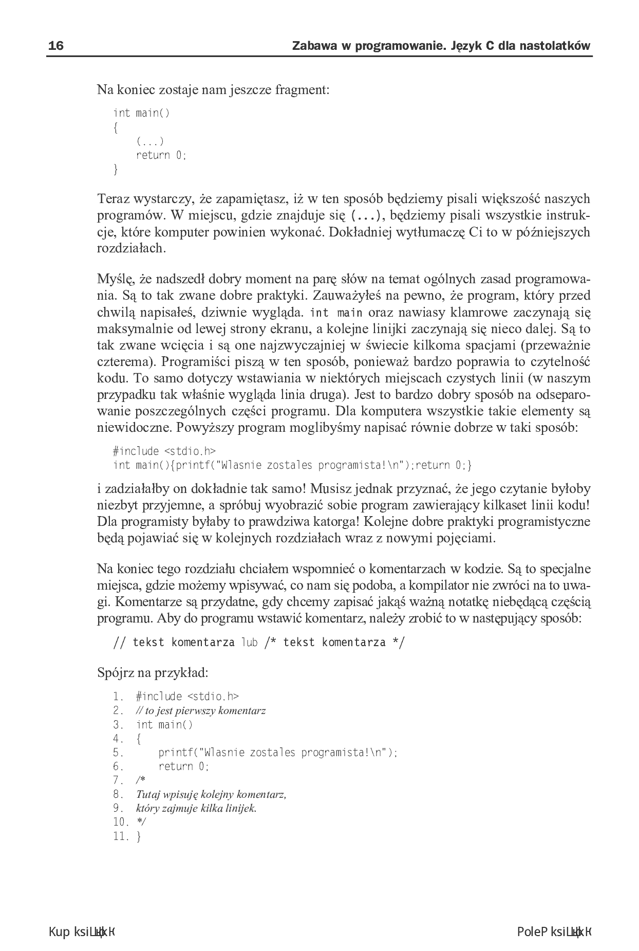 Fragment „Zabawa w programowanie. Język C dla nastolatków” — strona 8 z 16