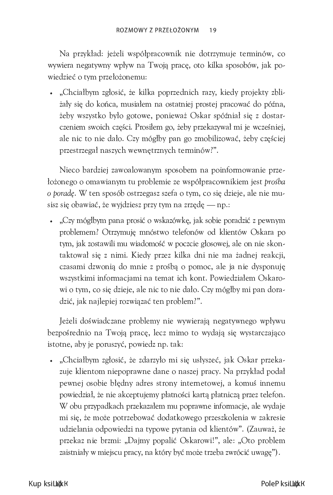 Fragment „Zapytaj szefa. Jak się dogadać w trudnych sytuacjach z przełożonym, podwładnymi i kolegami z działu” — strona 11 z 30