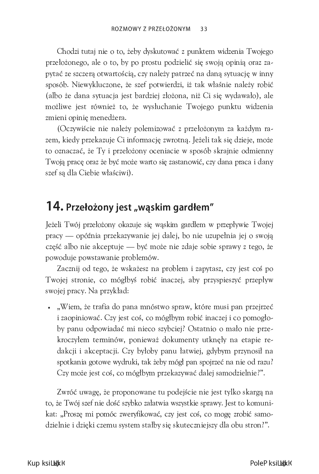 Fragment „Zapytaj szefa. Jak się dogadać w trudnych sytuacjach z przełożonym, podwładnymi i kolegami z działu” — strona 25 z 30