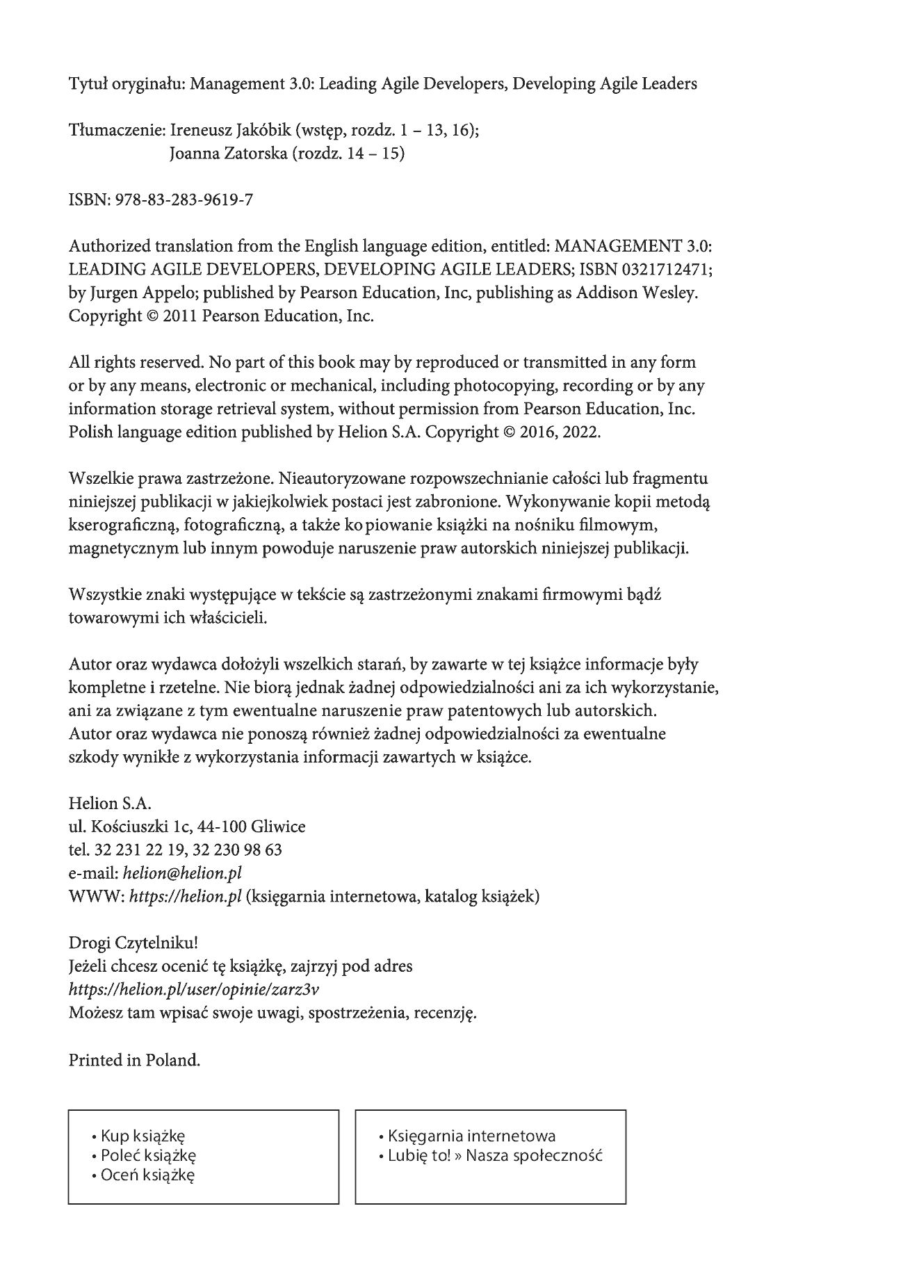 Fragment „Zarządzanie 3.0. Kierowanie zespołami z wykorzystaniem metodyk Agile” — strona 2 z 30