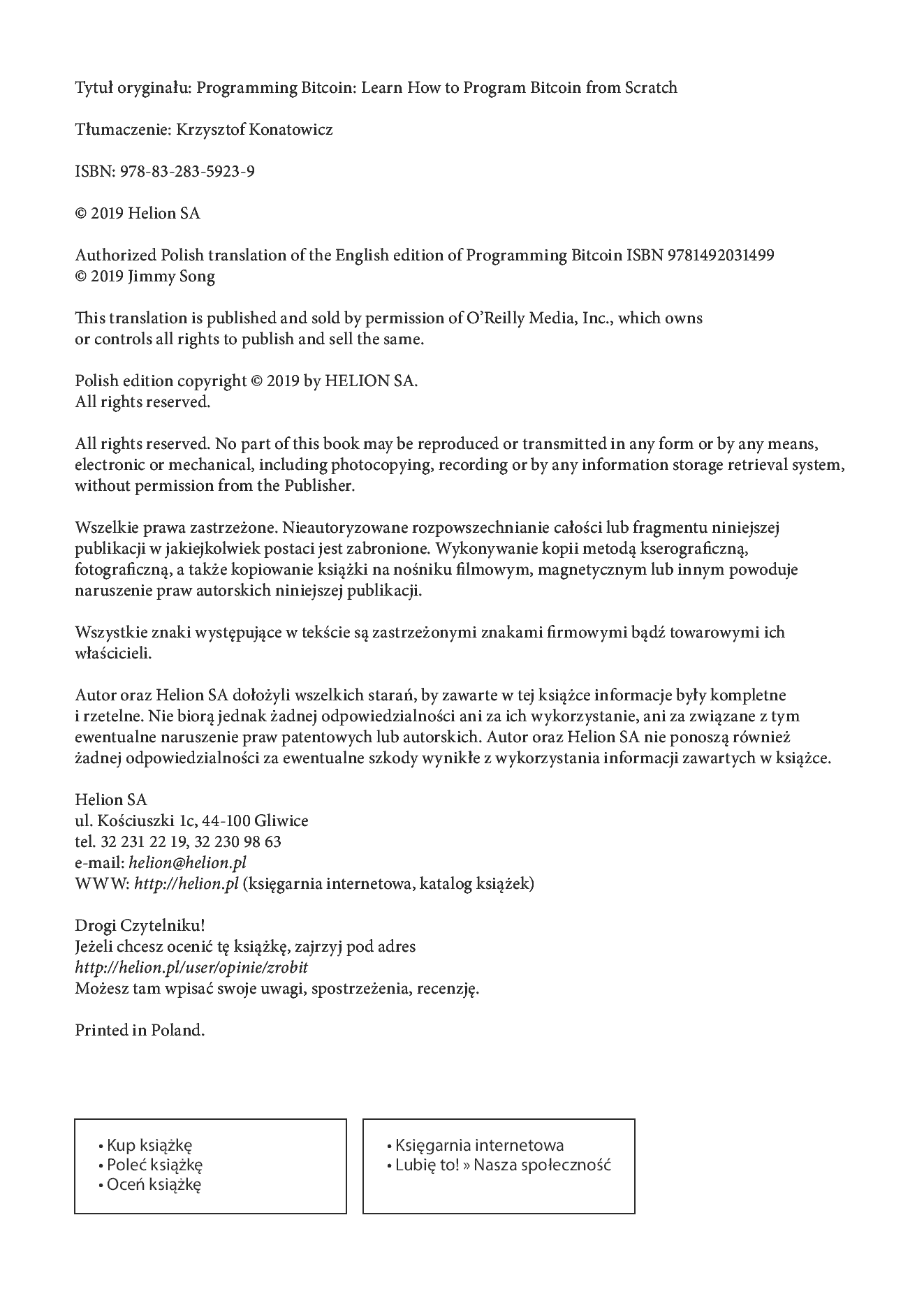 Fragment „Zrozumieć Bitcoin. Programowanie kryptowalut od podstaw” — strona 2 z 30