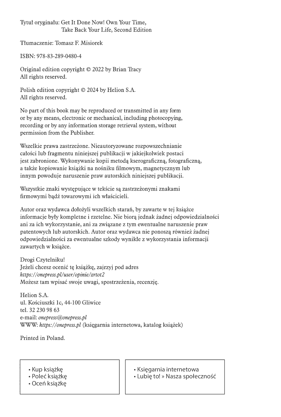Fragment „Zrób to teraz! Przejmij kontrolę nad swoim czasem i życiem. Wydanie II” — strona 2 z 30