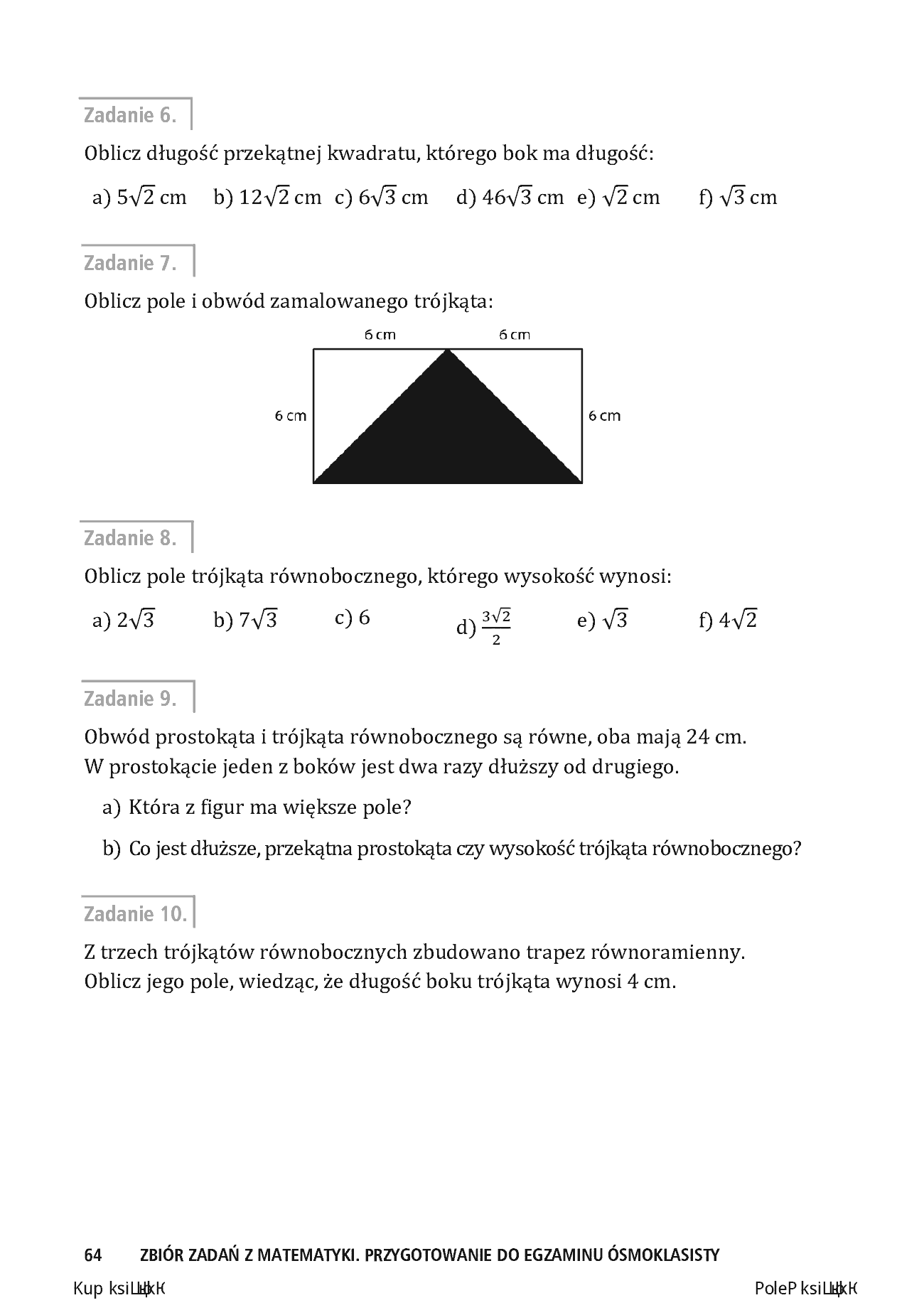 Fragment „Zbiór zadań z matematyki. Przygotowanie do egzaminu ósmoklasisty” — strona 6 z 8